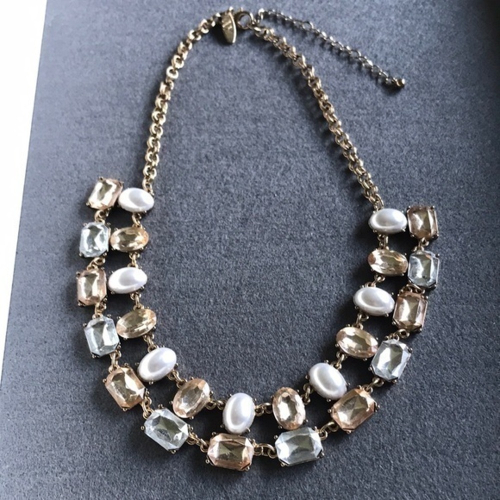 New York & Co. gold necklace with rhinestones